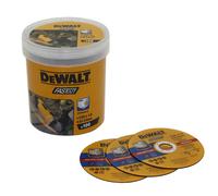 DEWALT DT20540-QZ - Discos de corte de alto rendimiento, Ø 125 mm x 1,0 mm, Tipo 41 (plano), Diámetro del orificio 22,23 mm, 100 unidades en un cubo
