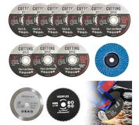 Disco de corte de 76 mm, 13 discos de corte para amoladora angular para orificio de 10 mm, 4 tipos de discos abrasivos para separar metal, plástico y madera