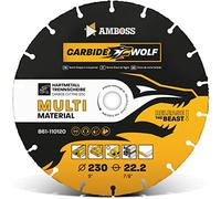 Disco de corte de carburo de tungsteno de Ø 230mm de diámetro para amoladora angular (Flex,Bosch, etc., madera (con clavos), plástico, yeso, hoja de sierra universal, cortador de velocidad