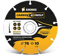 Disco de corte de carburo de tungsteno de Ø 76mm de diámetro para amoladora angular (Flex,Bosch, etc., madera (con clavos), plástico, yeso, hoja de sierra universal, cortador de velocidad