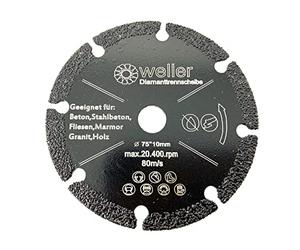 Disco de corte de diamante apto para Bosch GWS 10,8 12 12 V 76 V-EC Profesional a batería, amoladora angular de plástico, aluminio, madera, piedra, mármol, azulejos, metales Ne