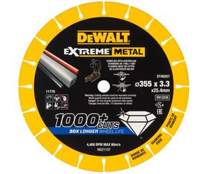 Disco de corte de diamante - DEWALT - DT40257-QZ - 355 mm - Grosor 3.3 mm - Metales múltiples