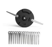 Disco de corte doble + 16 cuchillas de metal de repuesto, reemplace la hoja de nailon o la hoja de plástico, cuchilla corte borde para Einhell | Gardol | Gartenmeister | Mr Gardener