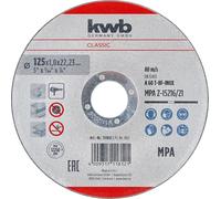 Disco de corte kwb de 125 mm, para acero inoxidable y acero (extrafino, 1,0 mm, corte limpio, para amoladoras angulares)