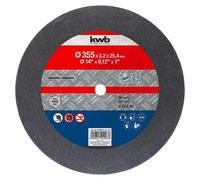 kwb Disco de corte de metal de 355 mm, 2.8 mm de grosor, para sierras de corte, cortadoras y cortadoras, con refuerzo de fibra de vidrio, unida a resina, orificio de 25,4 mm