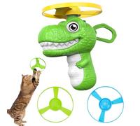 Disco de dinosaurio para gato, spinner de entrenamiento, acción de lanzamiento aerodinámica, de seguimiento compacto y ligero, lanzador de ejercicio interactivo, patio