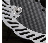 Disco de fibra de carbono para uso en bicicleta con montaje de seis pernos y diseño de pin flotante para adaptarse a la expansión térmica (seis clavos de 160 mm)