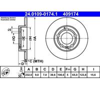 ATE Discos de freno para VOLKSWAGEN: Polo (Ref: 24.0109-0174.1)