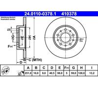 Disco De Freno 24.0110-0378.1 ATE Para FIAT
