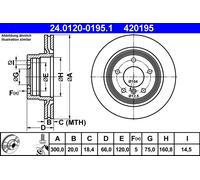 Disco De Freno 24.0120-0195.1 ATE Para BMW