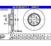 Disco De Freno 24.0120-0211.1 ATE Para OPEL SUZUKI