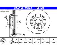 Disco De Freno 24.0125-0138.1 ATE Para BMW