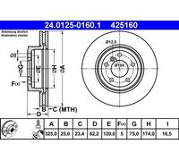 Disco De Freno 24.0125-0160.1 ATE Para BMW