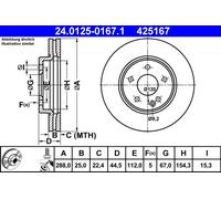 Disco De Freno 24.0125-0167.1 ATE Para MERCEDES-BENZ