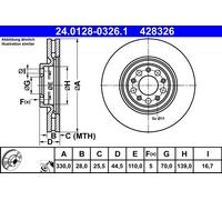 Disco De Freno 24.0128-0326.1 ATE Para ALFA ROMEO