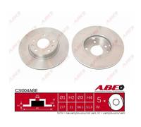 Disco de freno ABE C3I004ABE delantero, ventilado , 1 Pieza