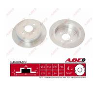 Disco de freno ABE C4G001ABE trasero, macizo, 1 Pieza