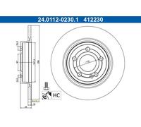 Disco de freno ATE 24.0112-0230.1 para MERCEDES-BENZ