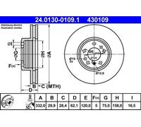 Disco de freno ATE 24.0130-0109.1 para BMW