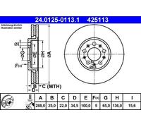 Disco de freno AUDI A1 1.0 TFSI 24.0125-0113.1