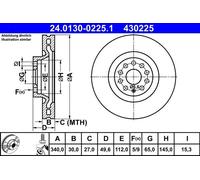 Disco de freno AUDI A3 1.0 TFSI 24.0130-0225.1 (1 pieza)
