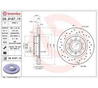 Disco de freno BREMBO 0991671X delantero, perforado, ventilado , perforado, 1 Pieza