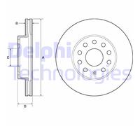 Disco De Freno BG4701C DELPHI Para VW AUDI SEAT SKODA
