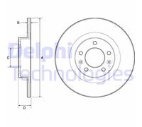 Disco De Freno BG4748C DELPHI Para PEUGEOT