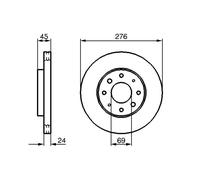 Disco de freno BOSCH 0 986 479 140 delantero, ventilado , 1 Pieza