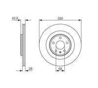 Disco de freno BOSCH 0 986 479 552 delantero, ventilado , altamente carbonizado, 1 Pieza