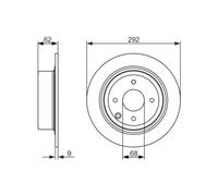 Disco de freno BOSCH 0 986 479 742 trasero, macizo, 1 Pieza