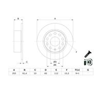 Disco de freno BOSCH 0 986 479 E00 trasero, macizo, 1 Pieza