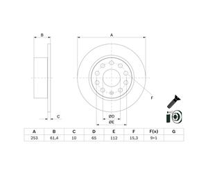 Disco de freno BOSCH 0 986 479 E00 trasero, macizo, 1 Pieza