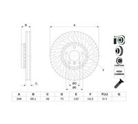 Disco de freno BOSCH 0 986 479 E18 delantero, ventilado , altamente carbonizado, 1 Pieza