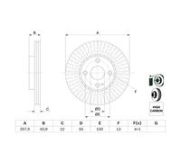 Disco de freno BOSCH 0 986 479 E56 delantero, ventilado , altamente carbonizado, 1 Pieza