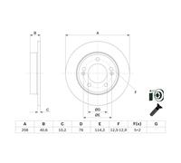 Disco de freno BOSCH 0 986 479 E68 trasero, macizo, 1 Pieza