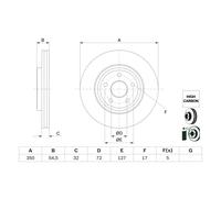 Disco de freno BOSCH 0 986 479 F01 delantero, ventilado , altamente carbonizado, 1 Pieza