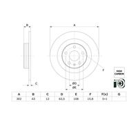 Disco de freno BOSCH 0 986 479 F31 trasero, macizo, altamente carbonizado, 1 Pieza