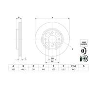 Disco de freno BOSCH 0 986 479 F37 delantero, ventilado , altamente carbonizado, 1 Pieza