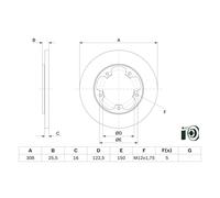 Disco de freno BOSCH 0 986 479 F44 trasero, macizo, 1 Pieza