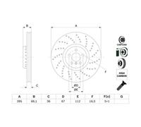 Disco de freno BOSCH 0 986 479 F55 delantero, ventilado , altamente carbonizado, 1 Pieza