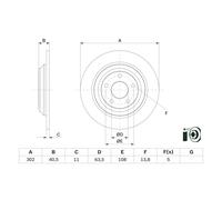 Disco de freno BOSCH 0 986 479 F79 trasero, macizo, 1 Pieza