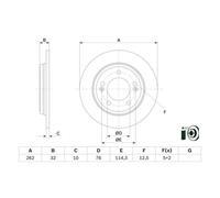 Disco de freno BOSCH 0 986 479 G29 trasero, macizo, 1 Pieza