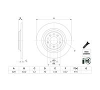 Disco de freno BOSCH 0 986 479 G74 trasero, macizo, altamente carbonizado, 1 Pieza