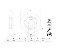 Bosch Disco de freno 0 986 479 H49, trasero, macizo para Mercedes-Benz