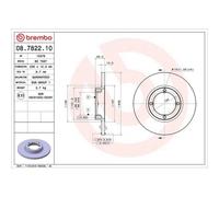 Disco De Freno Brembo 08.7822.10 Prime Line para Chevrolet Daewoo Fso