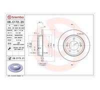 BREMBO Discos de freno para HYUNDAI: Kauai, i30, Veloster, Elantra, Kona & KIA: Ceed, Soul (Ref: 08.C172.21)