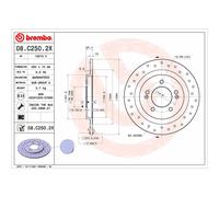 Disco de freno BREMBO 08.C250.2X,1 Piezza