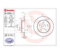 Disco de freno BREMBO 08.E523.11,1 Piezza