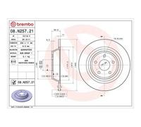 Disco De Freno Brembo 08.N257.21 Prime Line - Uv Coated para Ford Ford (changan)